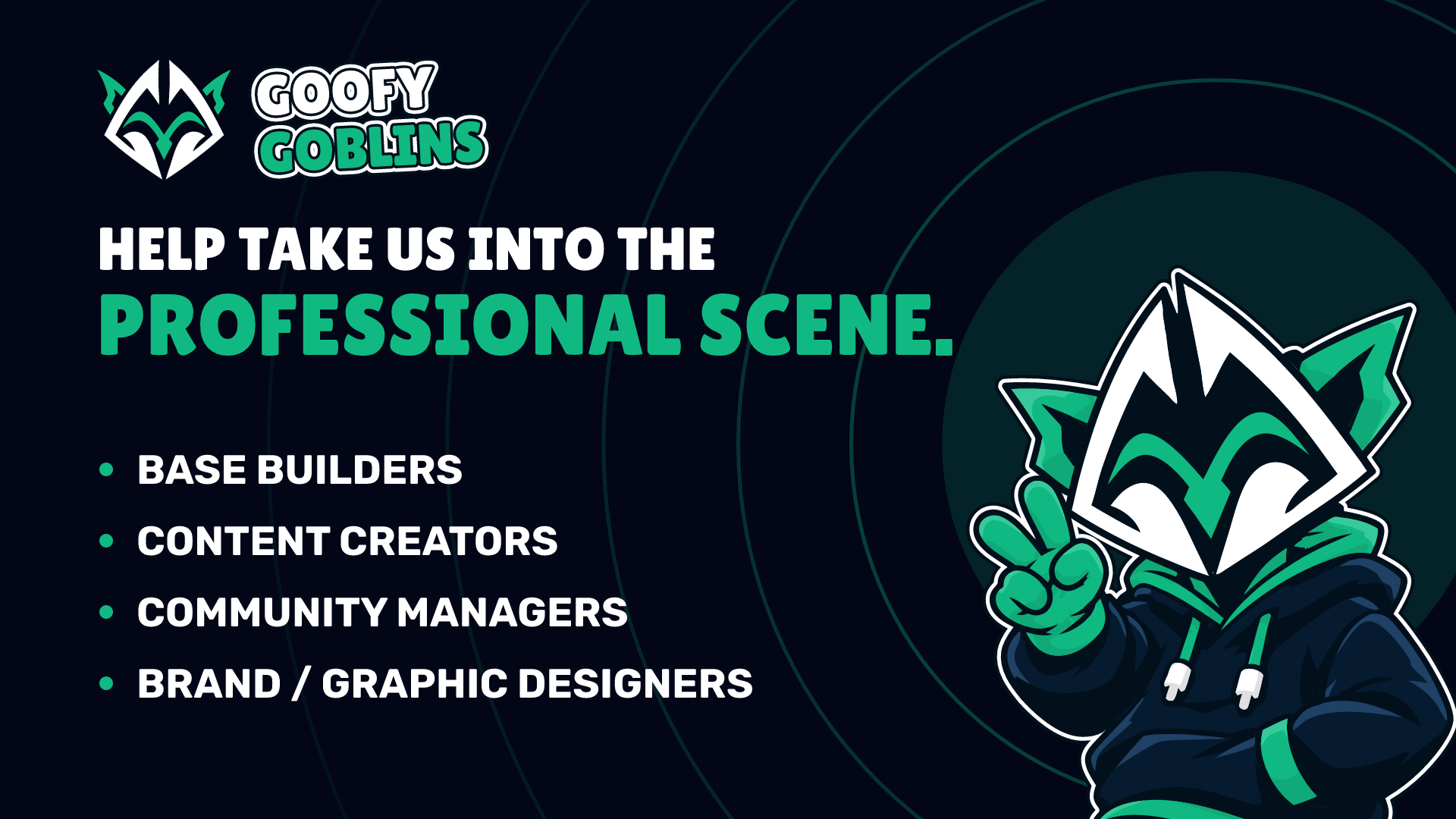 Goofy Goblins recruitment card, no qr